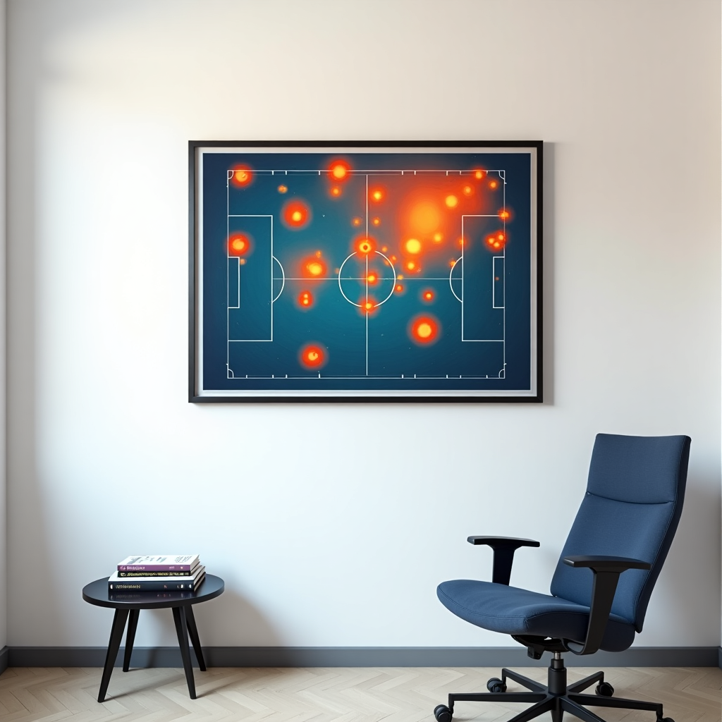 Player heat map showing activity zones